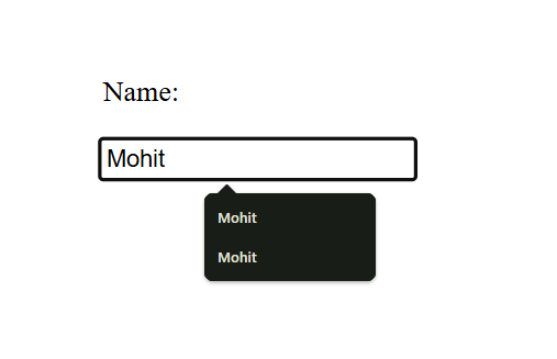 Autocomplete and Autofocus Example